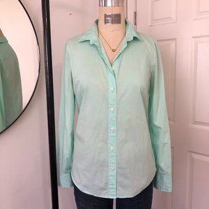 J Crew Mint Stretch Cotton Fitted Button Down S